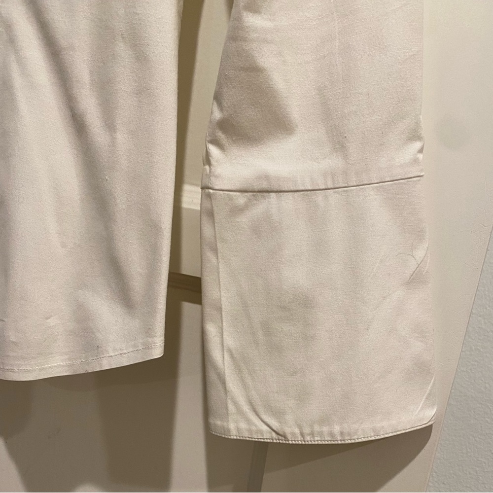 Bebe White Button Down Blouse With Stretch, Large - image 2